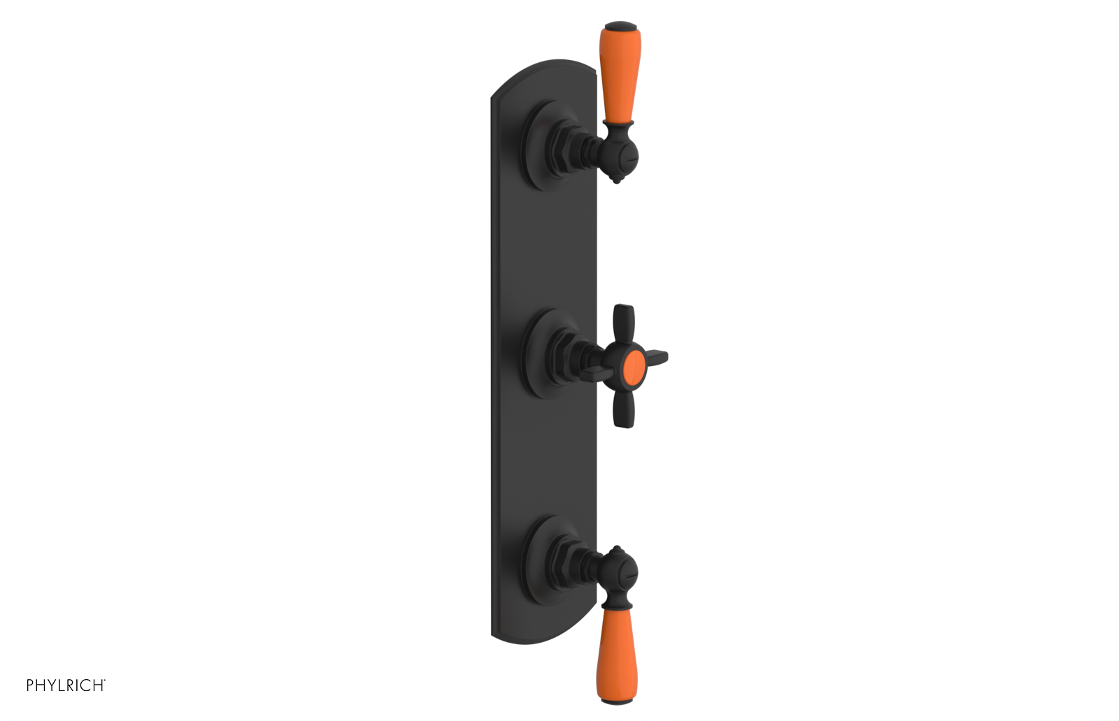 Jamestown Thermostatic Shower Valve with Dual Volume Control - Orange Accent Trim - Perfect for Modern Bathroom Renovations & Spa-Like Showers
