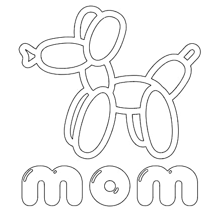 Cute Dog Mom Vinyl Decal Sticker - Sweet Balloon Design Bumper Sticker for Cars, Laptops, Travel Mugs - 5x6 Inches Black - Perfect for Pet Lovers & Gift Giving