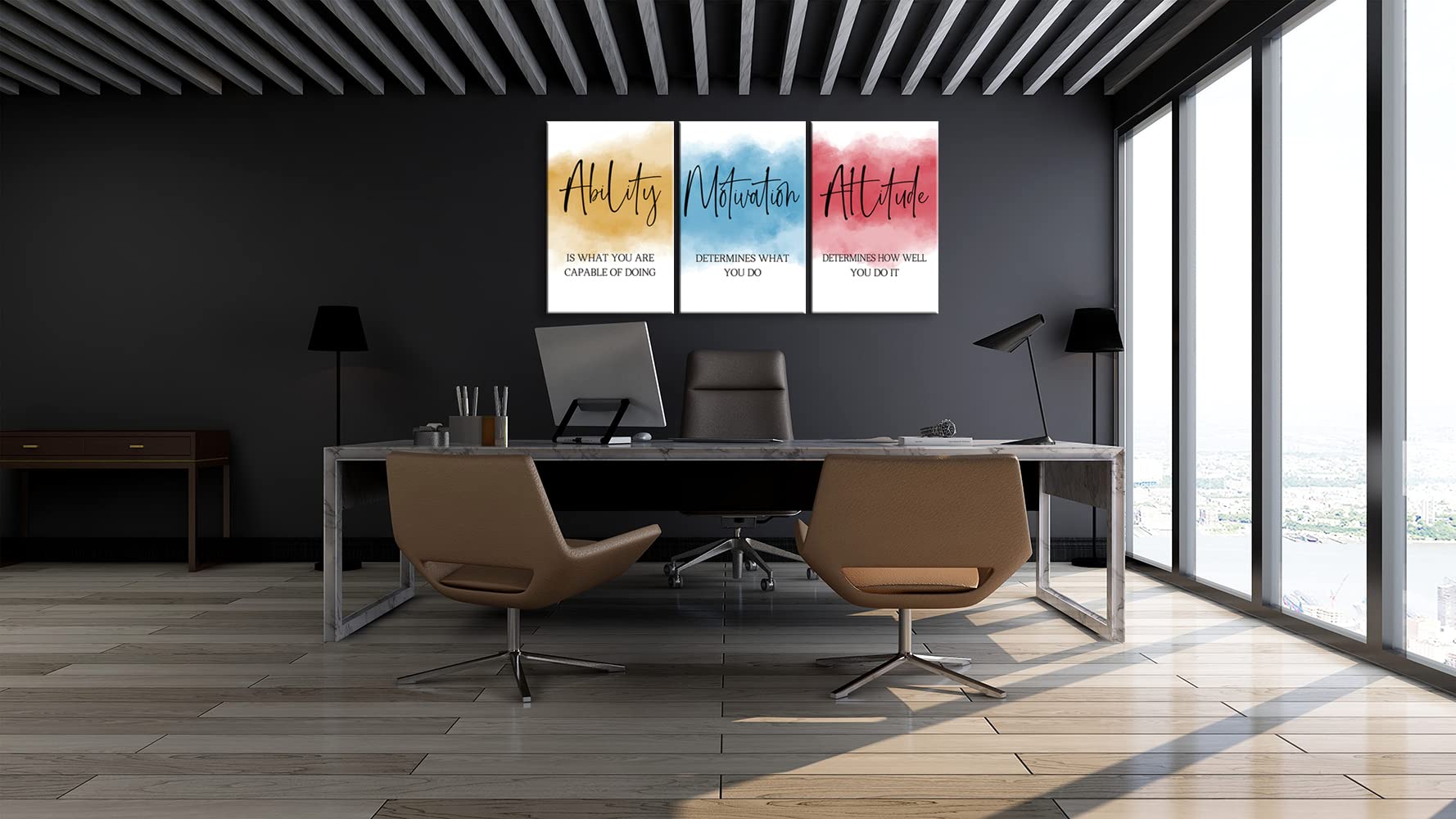 3-Piece Inspirational Wall Art Set - Motivational Posters with Positive Quotes - Office & Home Decor (16x24 Inches) - Perfect for Living Room, Bedroom & Workspace Motivation