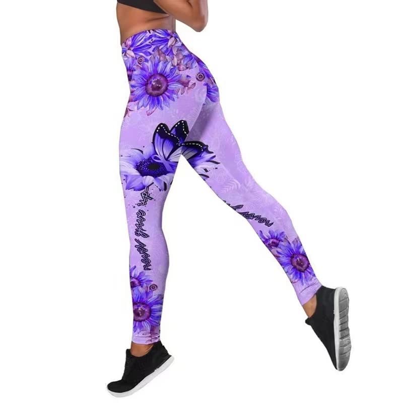 3D Butterfly Print High Waisted Yoga Pants for Women - Tummy Control Workout Leggings, Non See Through Running & Sports Capris - Perfect for Gym, Yoga, Pilates and Casual Wear