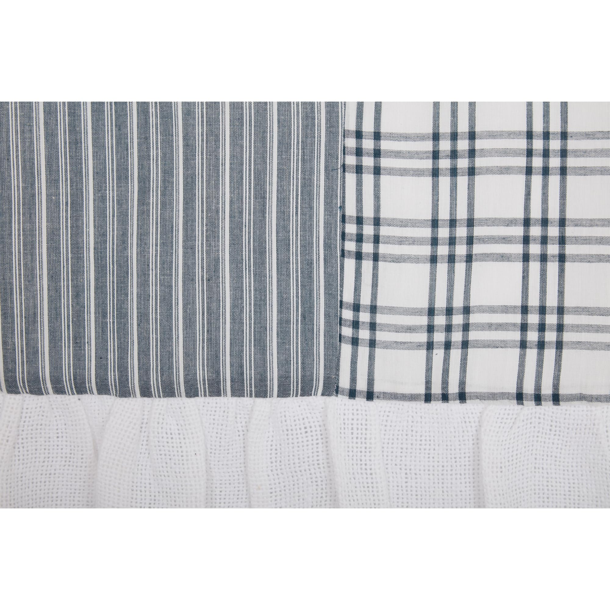 Sawyer Mill Blue Patchwork Farmhouse Kitchen Window Cotton Curtain Valance 19x60 - Rustic Country Style Home Decor for Kitchen, Living Room & Bedroom Windows