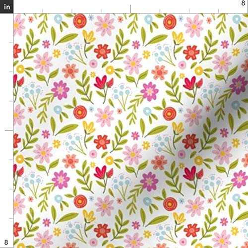 Floral White Quilt Nursery Minky Fabric by The Yard - Ultra Soft Plush Fabric for Sewing Baby Blankets, Quilt Backing & DIY Projects - Perfect for Nursery Decor, Baby Shower Gifts & Cozy Home Use - Ideal for Crafting, Swaddling & Nursery Bedding
