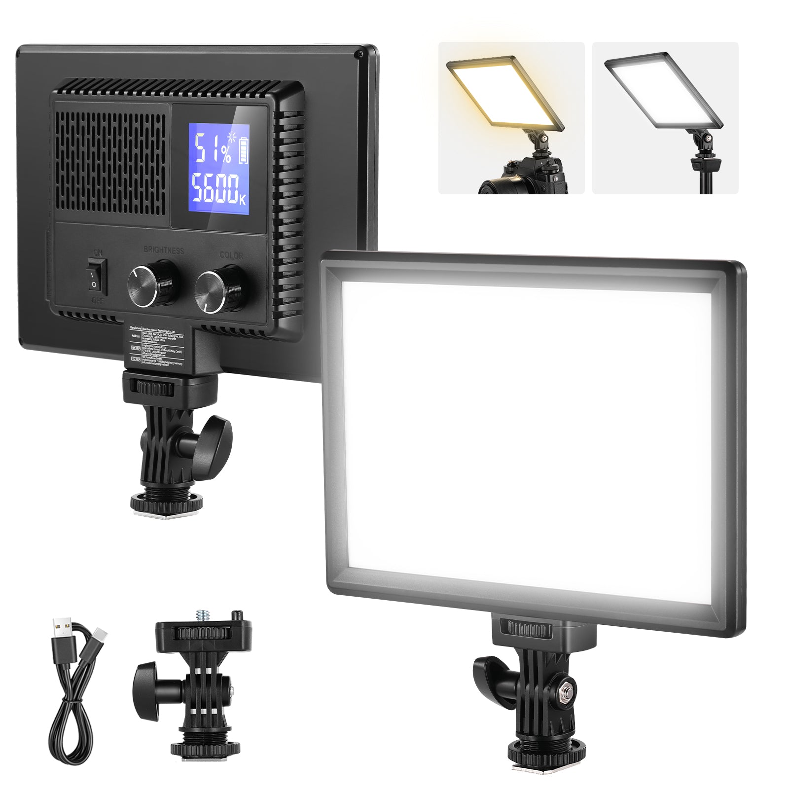 NEEWER NL 116AI Bi-Color 9 LED Video Light Panel - Professional Dimmable Lighting for Photography, Videography & YouTube Studio Setup