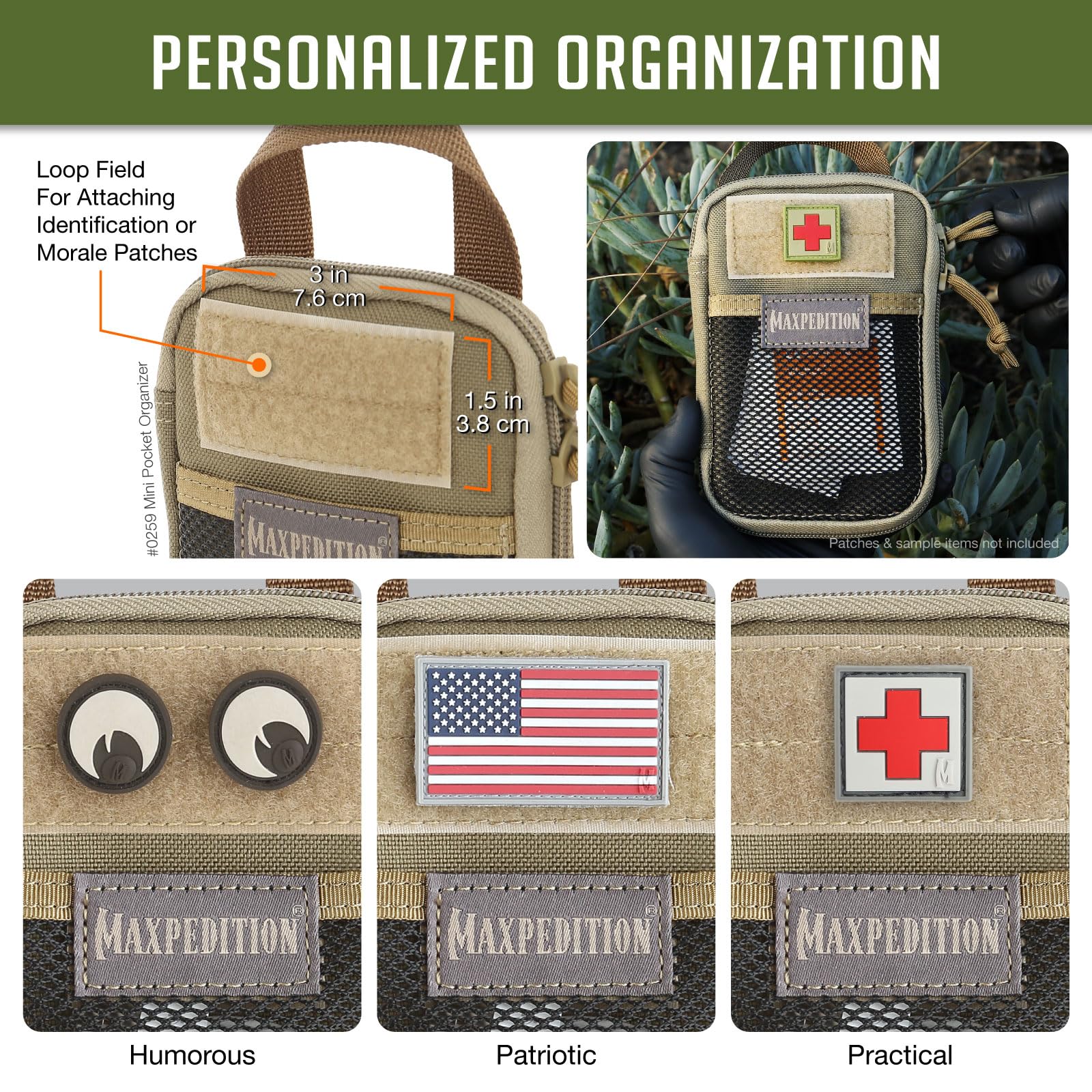 Maxpedition Mini Pocket Organizer - Compact EDC Gear Pouch for Tactical, Hiking & Travel Essentials | Durable Nylon Storage Case for Knives, Flashlights & Outdoor Accessories