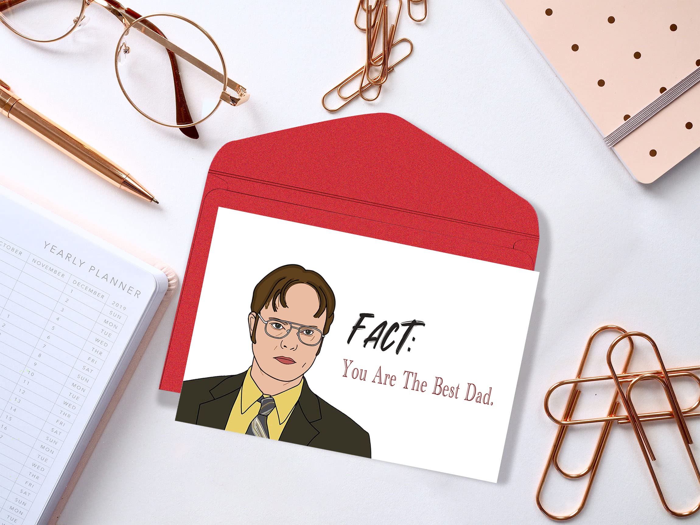 Funny Dwight Schrute Office Themed Father's Day Card - Best Dad Birthday Card for Him - Perfect for Office Fans & Father's Day Gifts