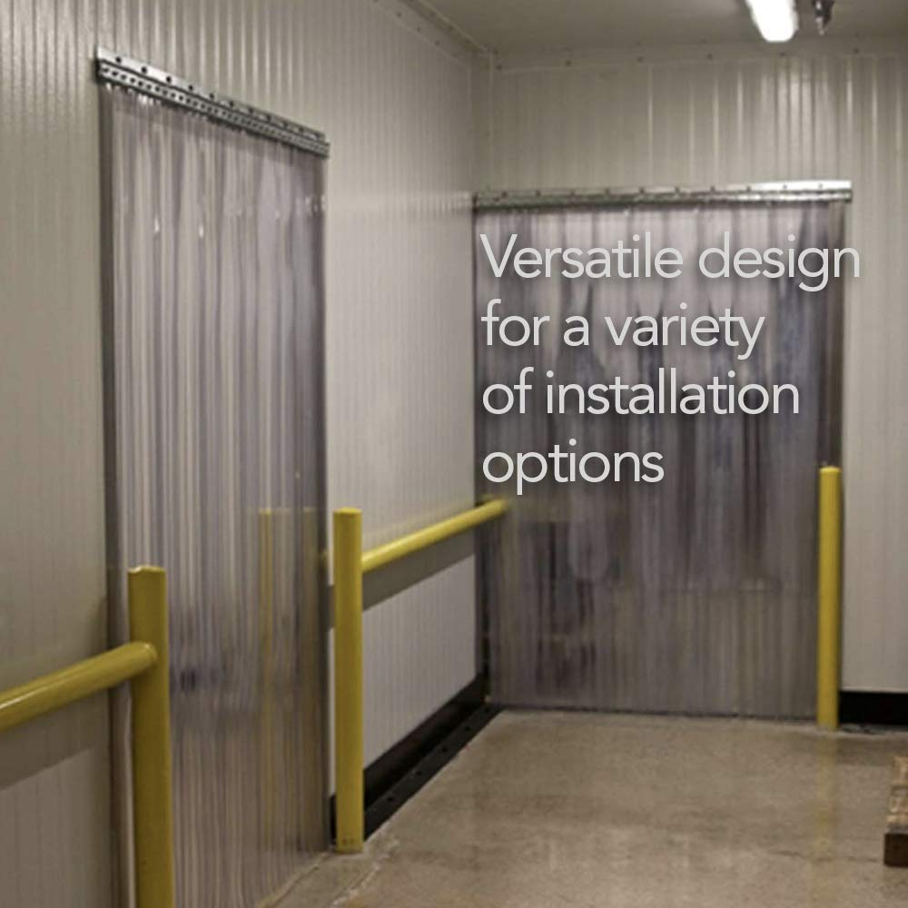 RESILIA Heavy Duty Industrial Mounting Brackets for Strip Curtain Doors - 8ft Steel Strip Kit with Two 4ft Brackets - Warehouse, Loading Dock & Cold Storage Door Installation