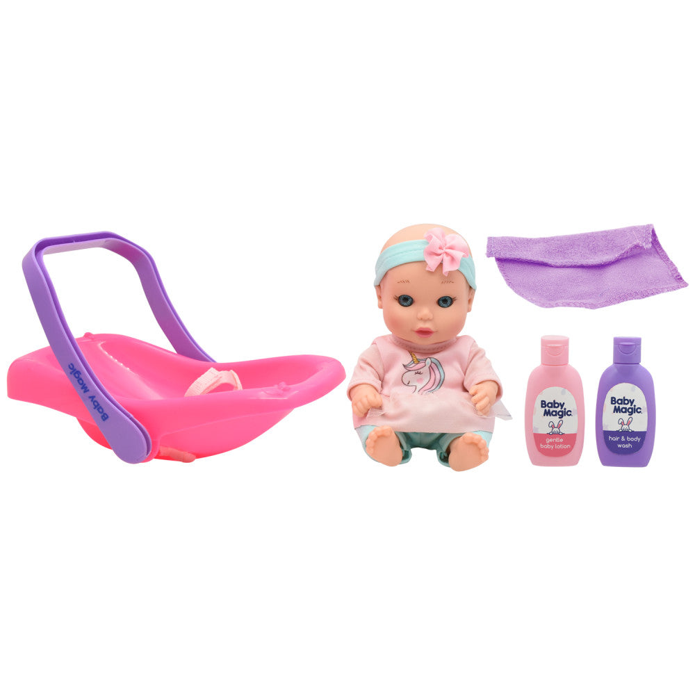 Baby Magic 8 Inch Tote Along Baby Doll with Accessories - Perfect for Pretend Play, Gift Giving & Early Childhood Development