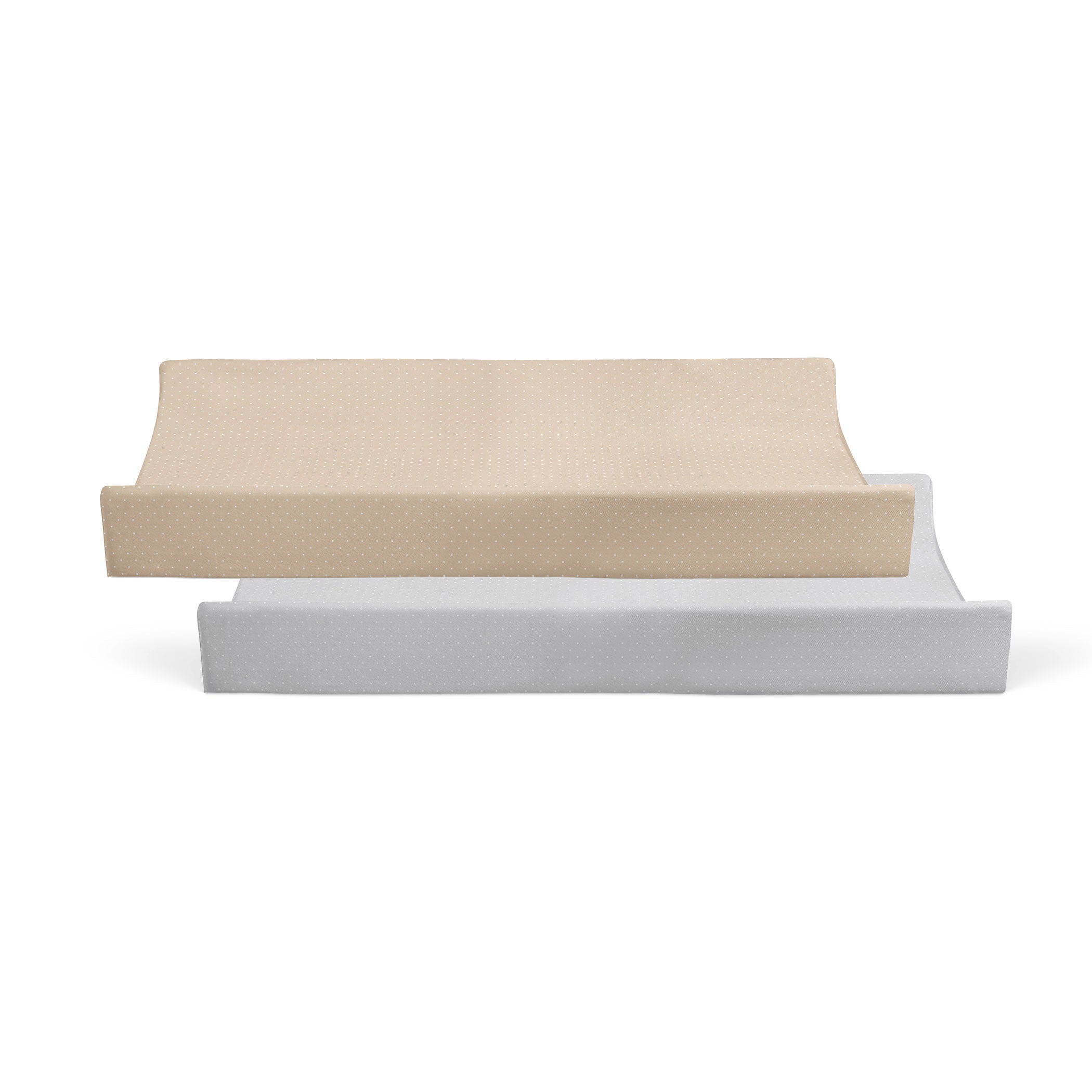 Waterproof Change Pad Covers 2-Pack, Grey & Taupe - Soft & Absorbent for Baby Diaper Changing, Nursery & Travel Use