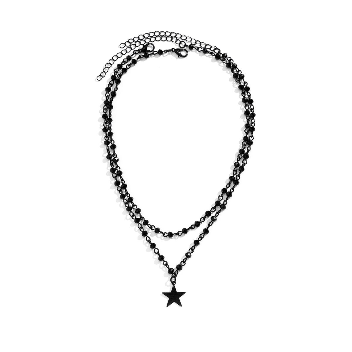 Gothic Black Star Cross Moon Choker Necklace - Vintage Punk Style Tassel Necklace for Women | Dark Festival Jewelry, Gothic Party Accessories, Halloween Costume Jewelry, Witchy Boho Layering Necklace