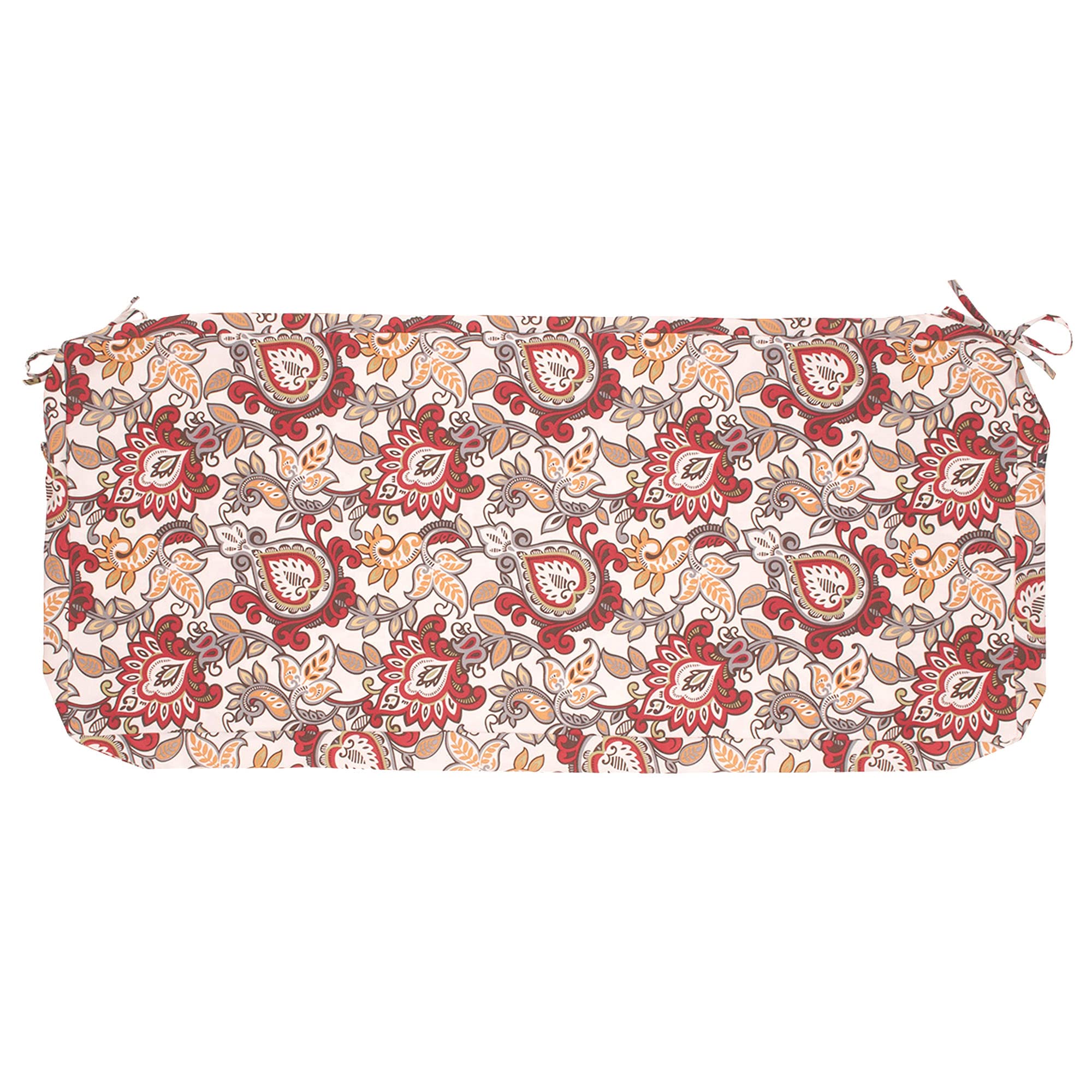Waterproof 45x18x3 Inch Outdoor Bench Cushion Cover - Zippered Replacement for Patio Loveseat (Botanical Red Orange) - No Insert Included | Perfect for Garden, Deck, and Poolside Furniture Protection