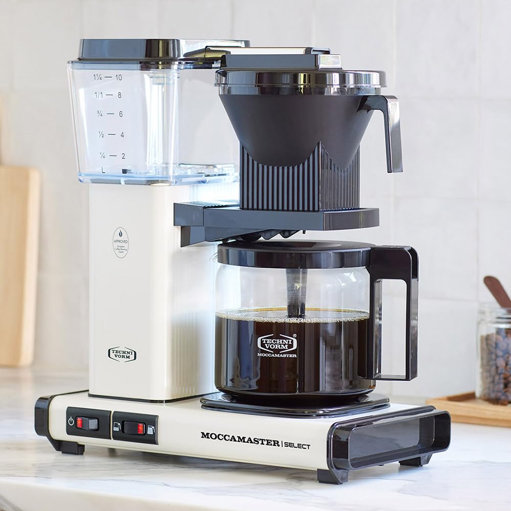 Moccamaster KBG Select 1.25L Drip Coffee Maker - Off White | Automatic Filter Coffee Machine for Home & Office | Perfect for Breakfast, Entertaining Guests & Daily Coffee Brewing