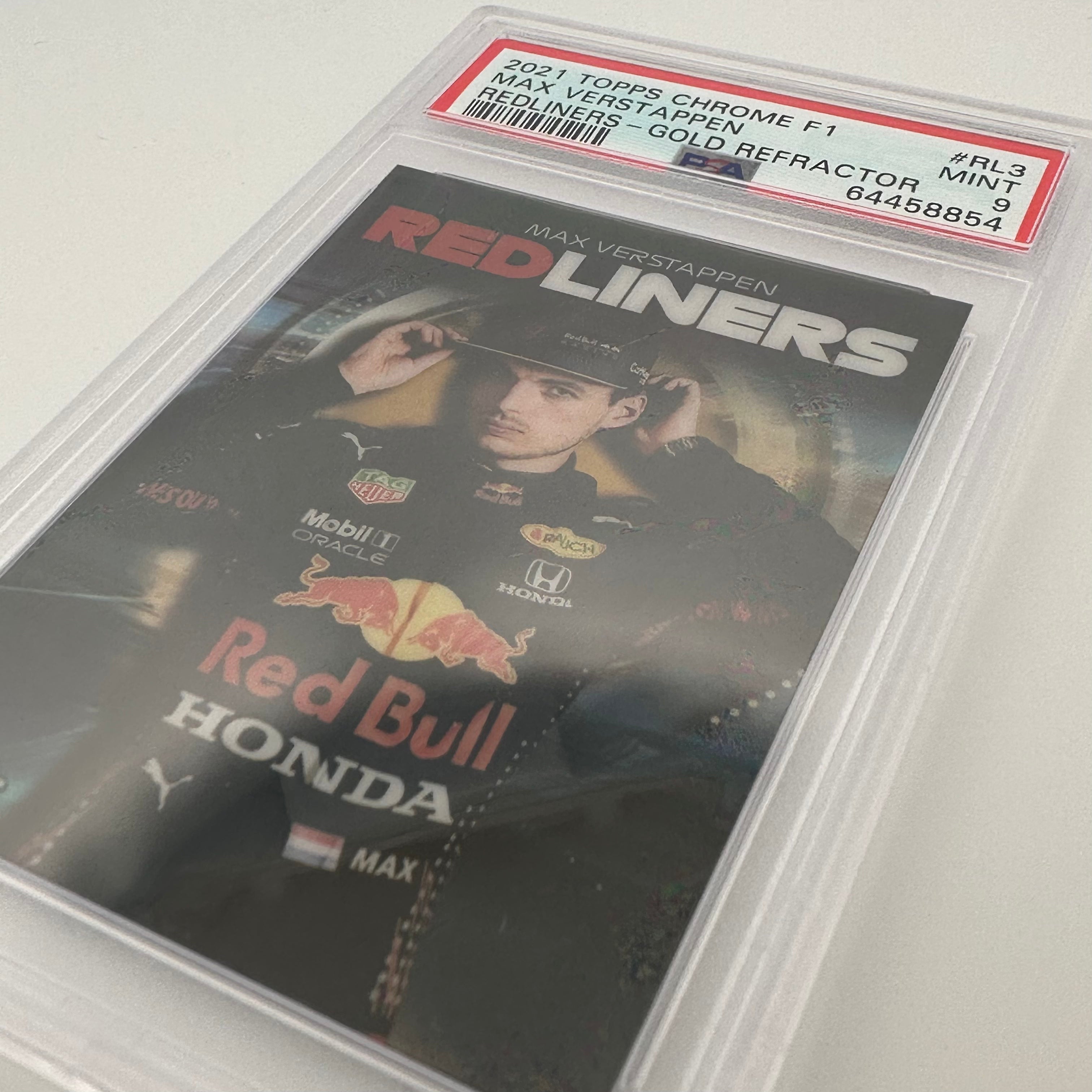 PSA 9 2005 Max Verstappen #RL3 Redliners Gold Refractor Trading Card - Rare Collectible for F1 Racing Fans & Sports Memorabilia Enthusiasts