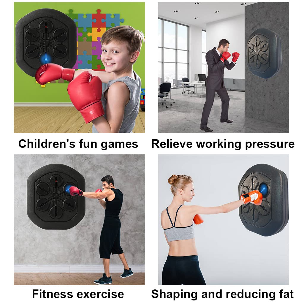 SAIERW Wall Mounted Boxing Machine with LED Lights & Gloves - Rechargeable Punching Bag for Kids & Adults - Indoor Fitness & Stress Relief Training Equipment - Perfect for Home Gyms & Game Rooms