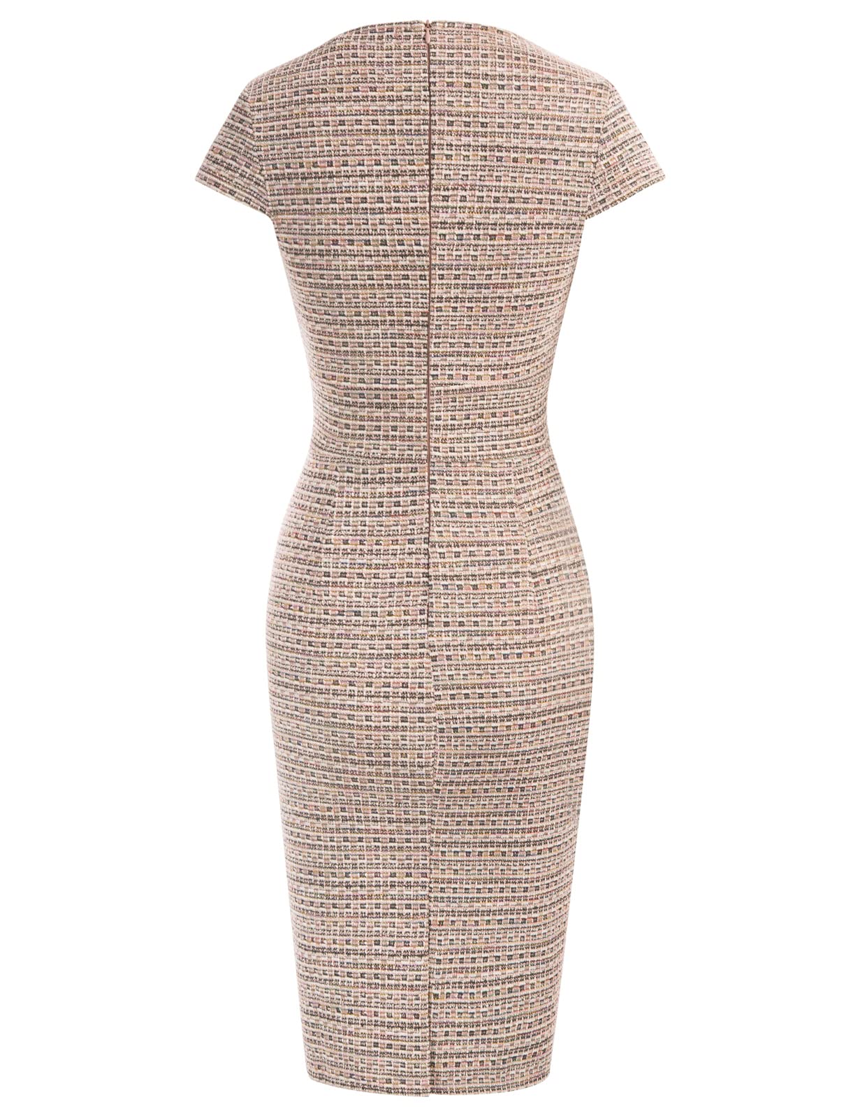 GRACE KARIN Women's Elegant Tweed Pencil Dress with Cap Sleeves - Professional Office Work Dress for Business, Cocktail Parties & Formal Events
