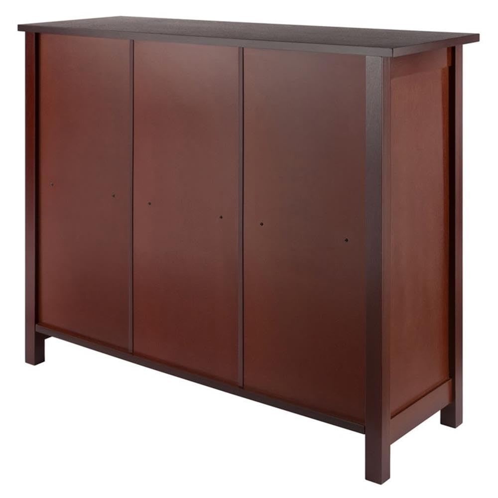 Winsome Wood Milan 4-Piece Storage Shelf with 3 Foldable Woven Baskets in Walnut Finish - Space-Saving Organizer for Bedroom, Bathroom, or Office
