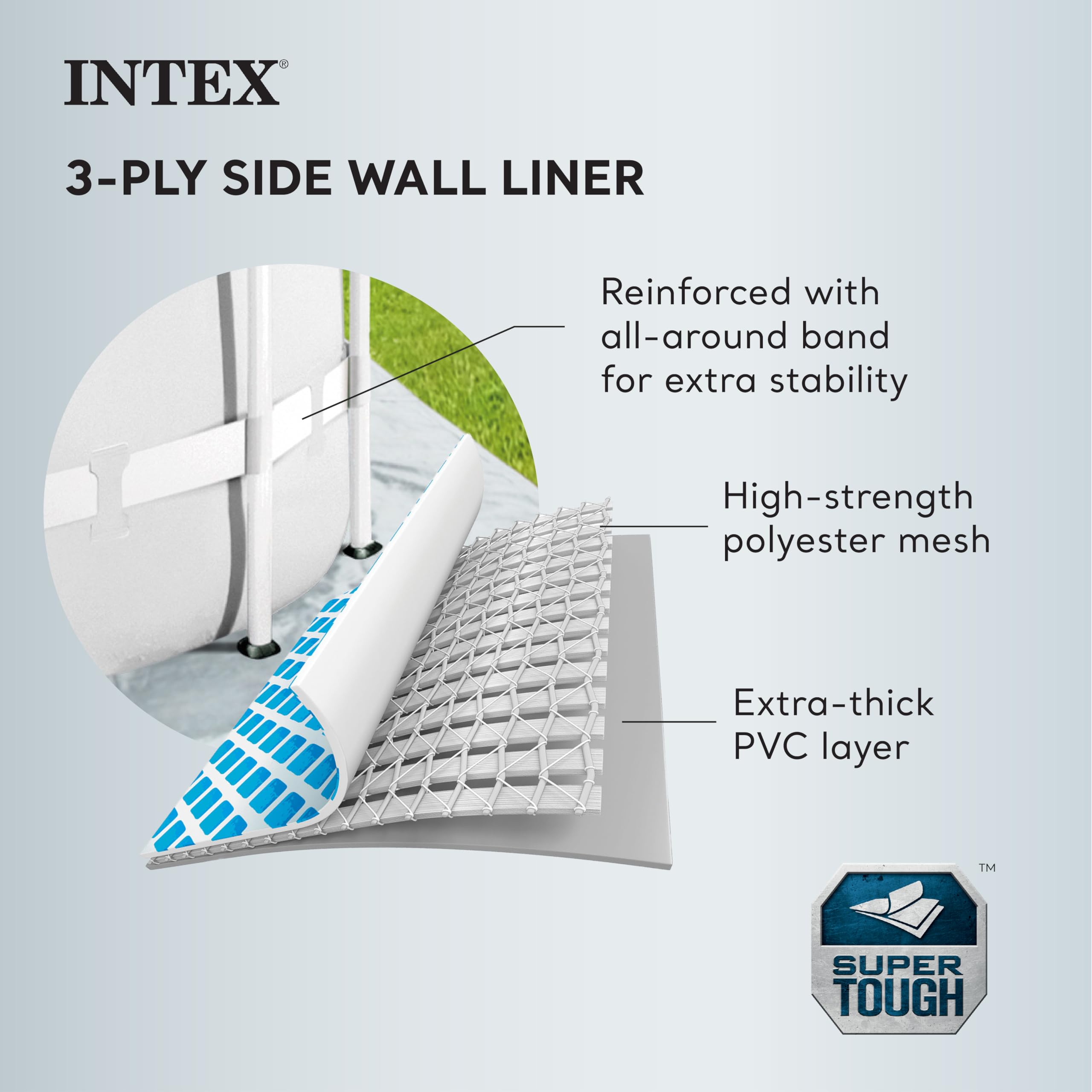 Intex 26711EH 12ft x 30in Prism Frame Premium Above Ground Swimming Pool Set with 530 GPH Cartridge Filter Pump | SuperTough Puncture & Rust Resistant | 1718 Gallon Capacity | Perfect for Backyard, Family Gatherings & Summer Fun