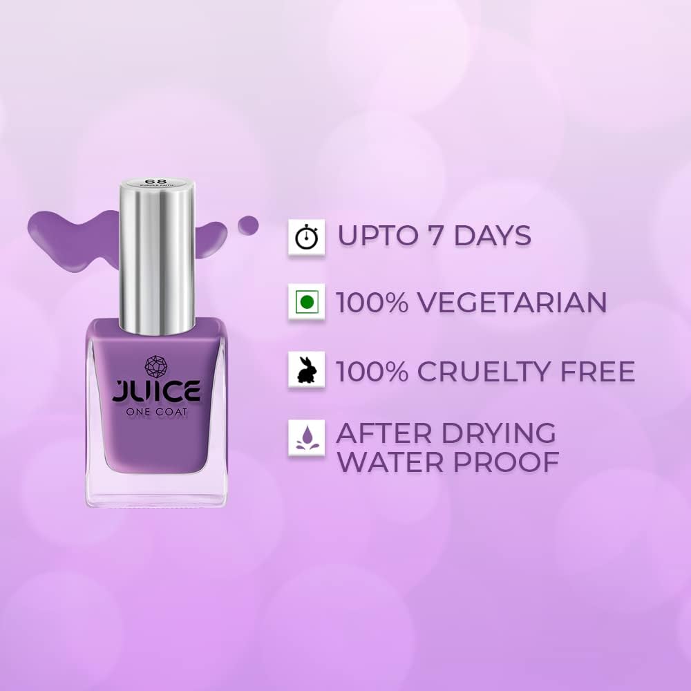 JUICE Quick-Dry Long Lasting Chip Resistant Nail Polish with Gel Finish & High Gloss - Silver Bullet D05 | F&D Approved Colors & Pigments | Perfect for Salon, Home Manicures & Special Occasions