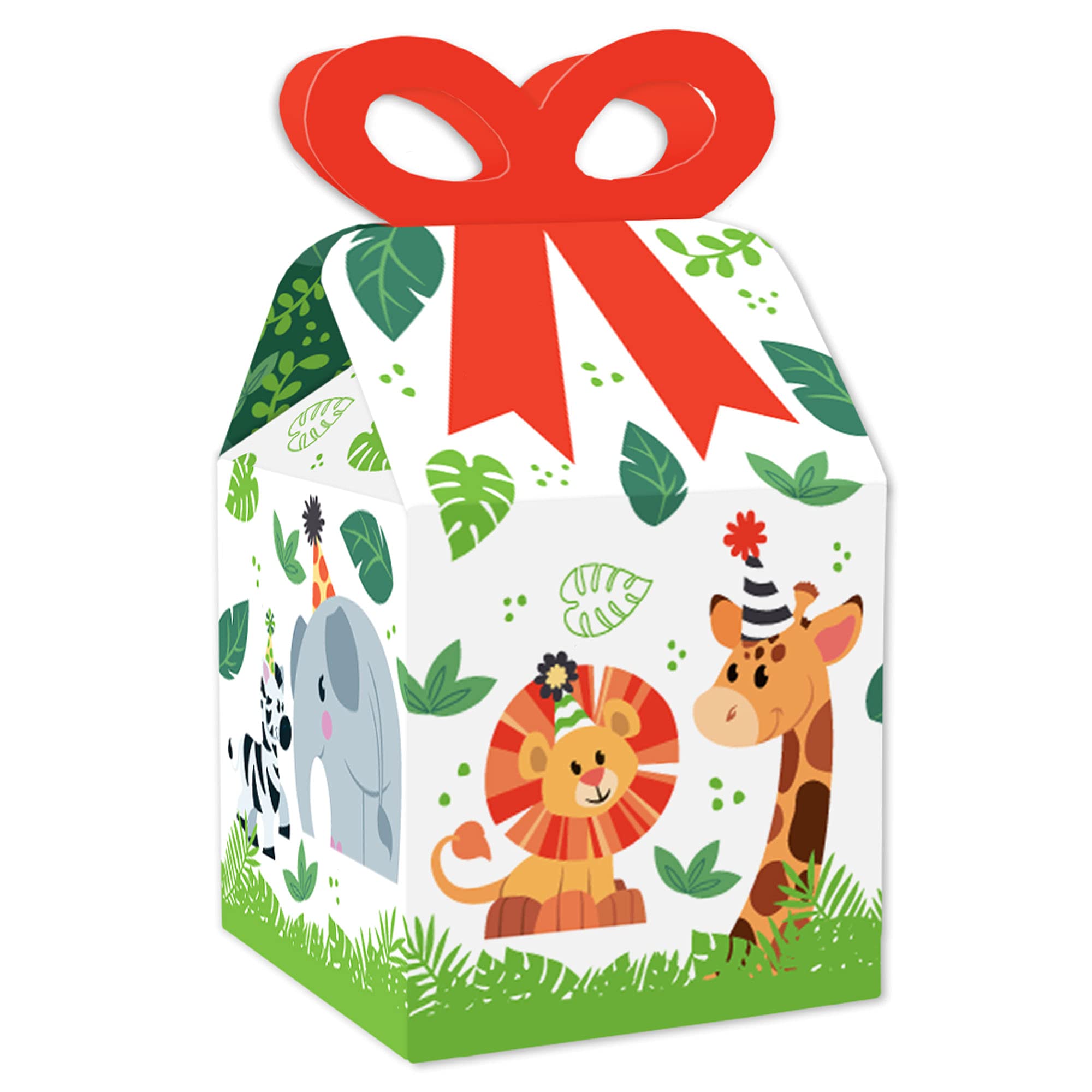 Jungle Party Animal Favor Boxes - Set of 12 for Safari Birthday & Baby Shower