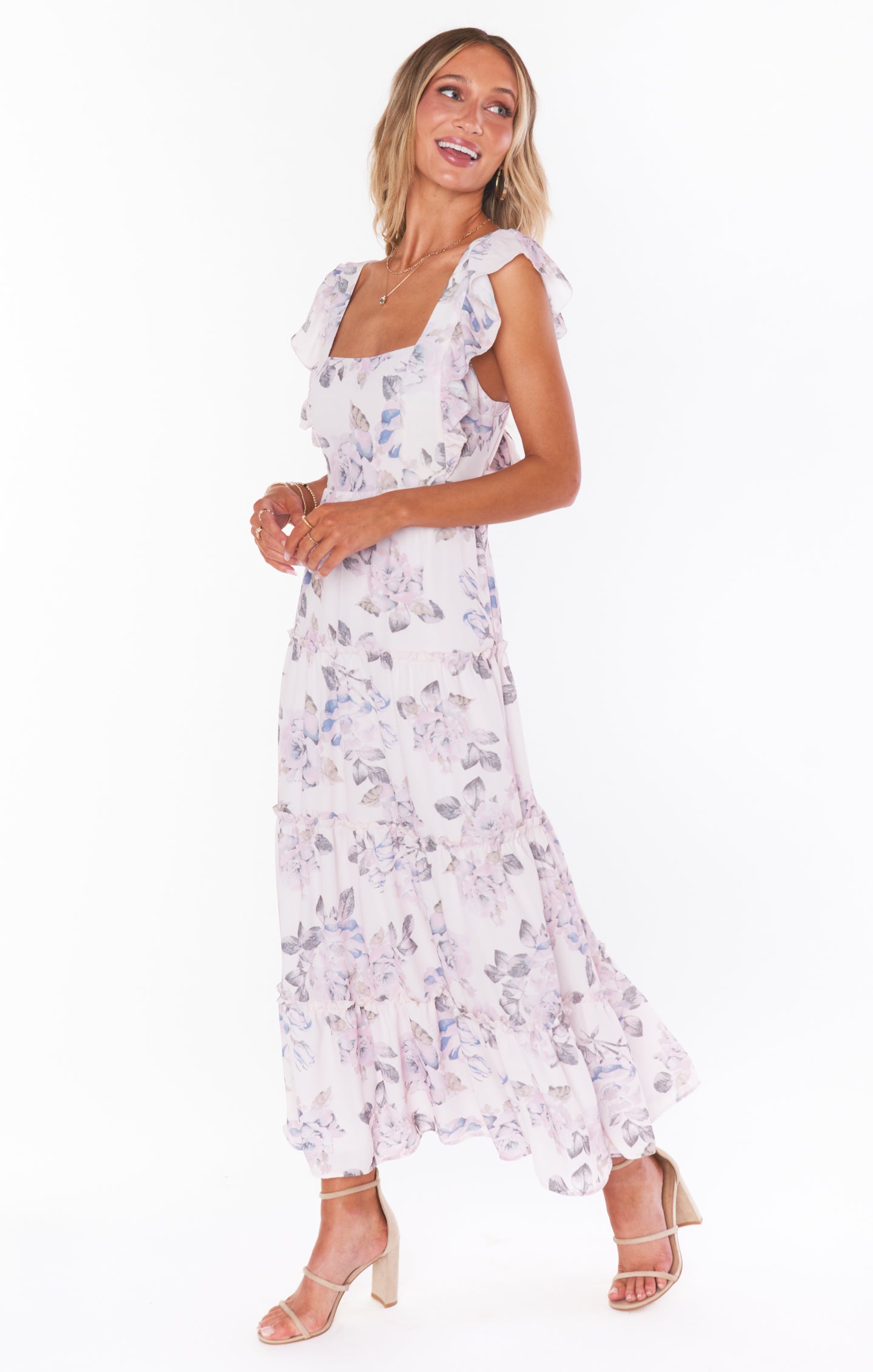 Elegant Floral Midi Dress for Women - Timeless Rose Print Summer Dress | Perfect for Weddings, Dates & Special Occasions