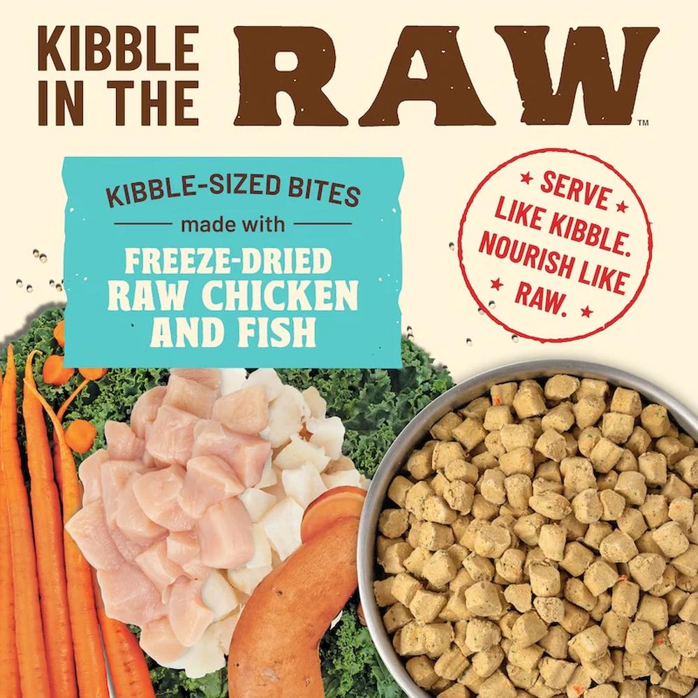 Kibble In The Raw Freeze Dried Chicken & Fish Cat Food - High Protein Grain-Free Cat Kibble for Indoor & Outdoor Cats | Perfect for Travel & Mealtime