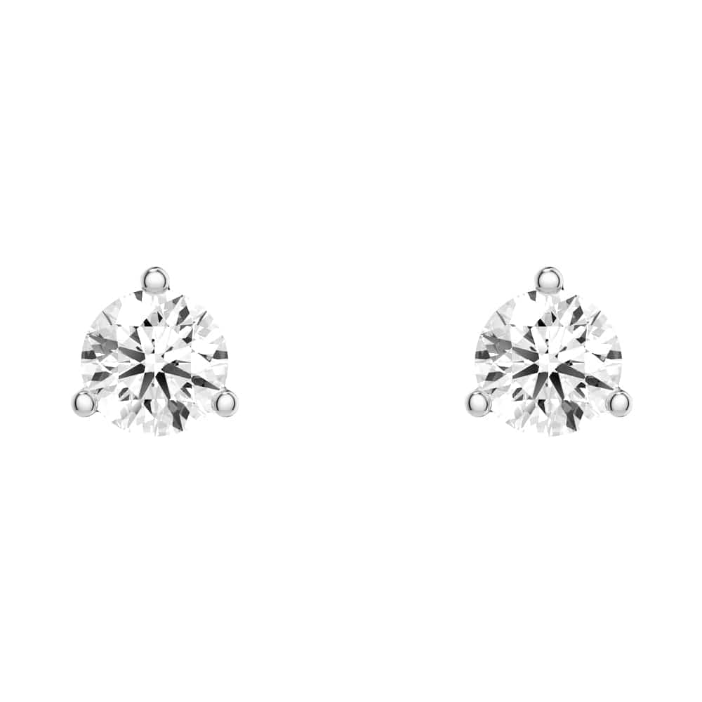 2 Carat (ctw) Round Moissanite Stud Earrings - 3 Prong Solitaire Setting - Perfect for Weddings, Anniversaries & Everyday Elegance