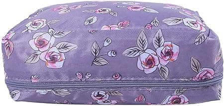 **Keetly Large Capacity Cartoon Makeup Bag - Waterproof Travel Cosmetic Organizer with Brush Holder, Cute Printed Toiletry Pouch for Girls & Teens - Perfect for School, Travel & Daily Use**
