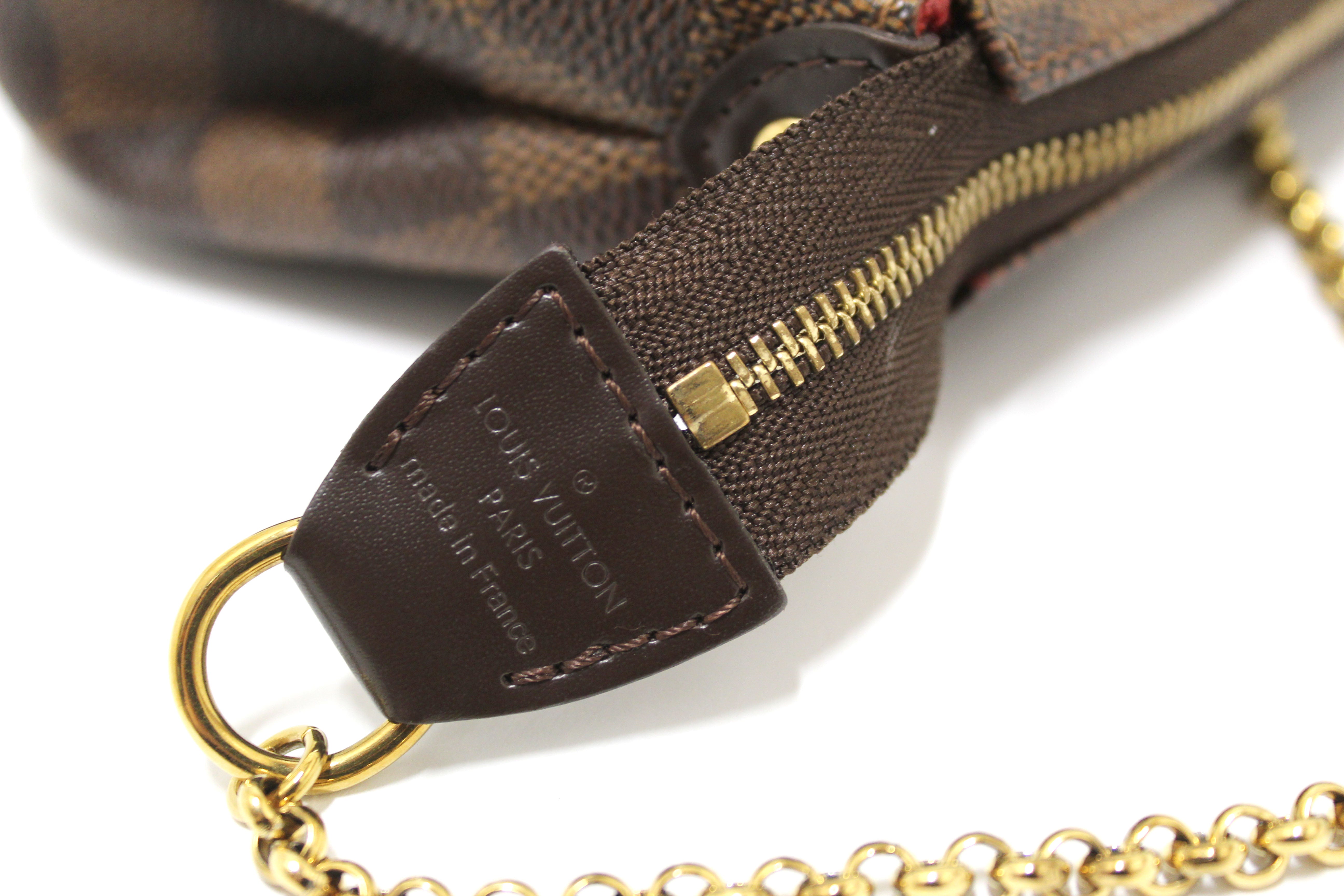 Authentic Louis Vuitton Damier Ebene Canvas Eva Clutch Bag - Luxury Crossbody Purse for Women | Perfect for Evening Parties, Date Nights & Travel Accessories