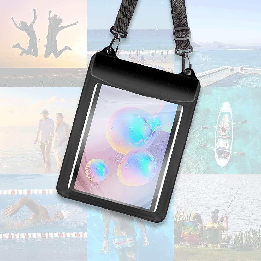 Waterproof Tablet Case for Samsung Galaxy Tab A7/S6 Lite 10.4/Tab S7 11, iPad Pro 11/Air, 10-inch Android Tablets - Shockproof Protective Cover with Stand (Black) - Perfect for Travel, Outdoor Activities & Daily Commute