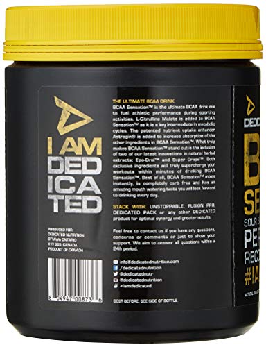 Dedicated Nutrition BCAA Sensation 405g Sour Bombs - Premium Branched-Chain Amino Acid Supplement for Muscle Recovery & Growth - Ideal for Post-Workout, Fitness & Bodybuilding