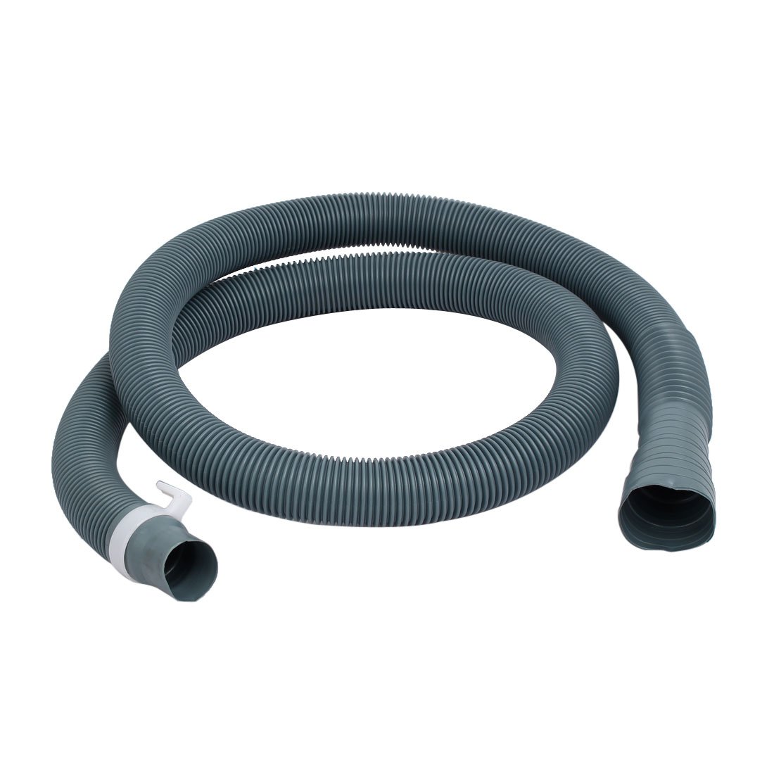 4.92ft Washing Machine Drain Hose - Heavy Duty Dark Gray Discharge Tube with Secure Clamp for Laundry Room, RV, Mobile Home & Portable Washers - IIVVERR Replacement Hose (Manguera de Descarga para Lavadora)