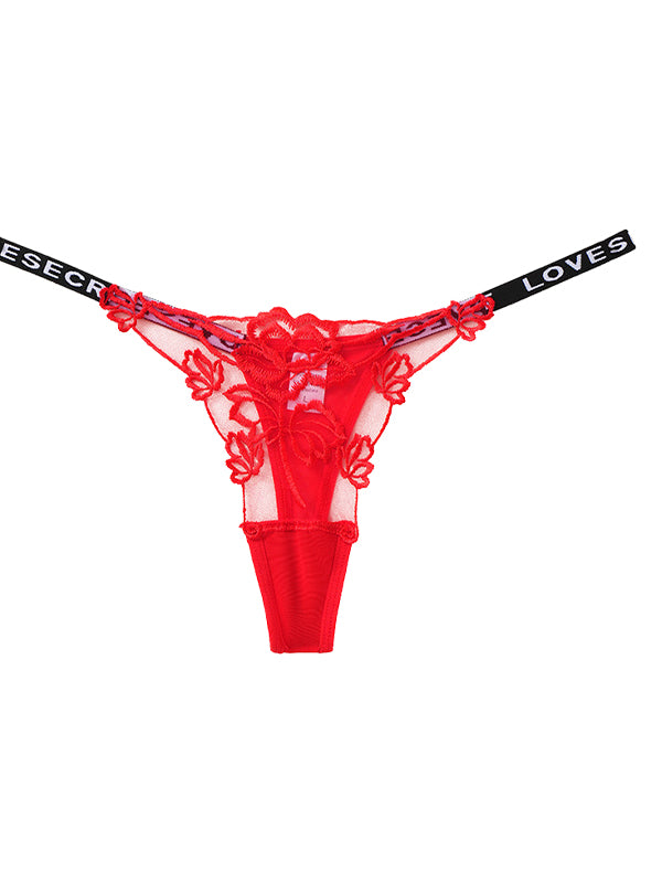 ZASUWA Women's Sexy Floral Lace Mesh T-Back Panties - Comfortable Underwear for Date Night & Special Occasions