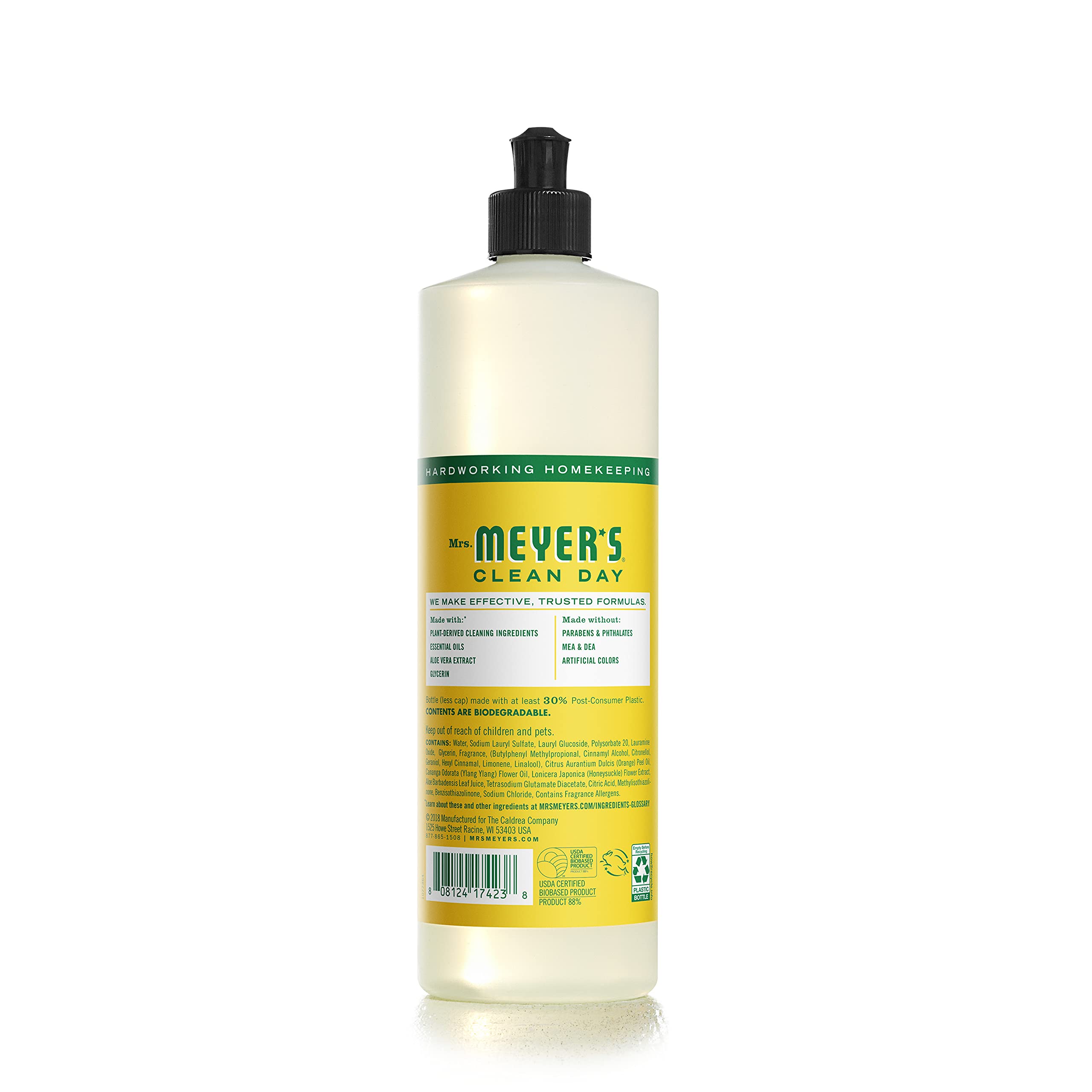 Mrs. Meyer's Clean Day Liquid Hand Soap, Honeysuckle Scent, 16 fl oz (473 ml) – Refreshing & Moisturizing for Kitchen, Bathroom & Office Use