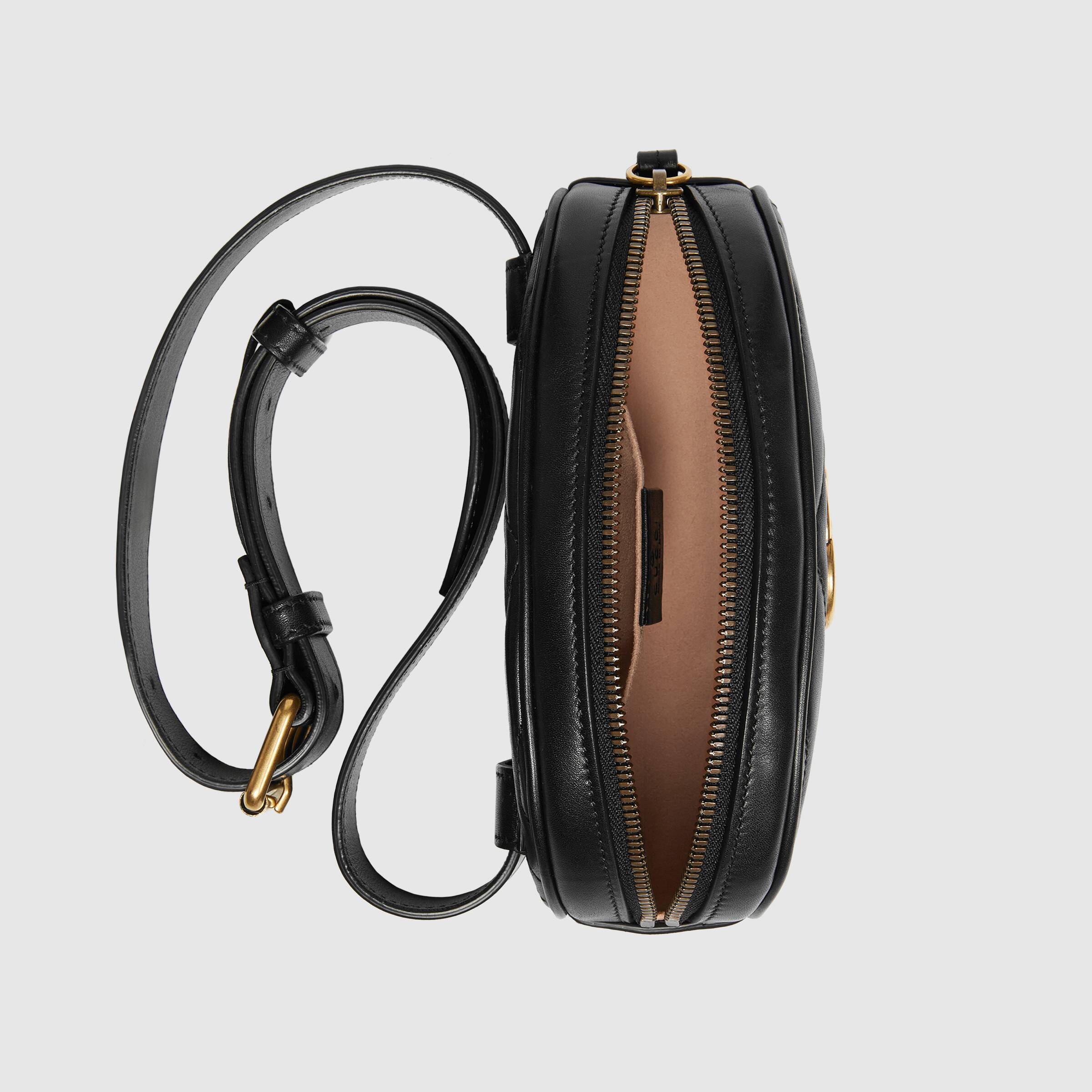 Gucci GG Marmont Matelassé Leather Belt Bag Black | Crossbody Fanny Pack for Women | Perfect for Travel, Concerts & Everyday Use