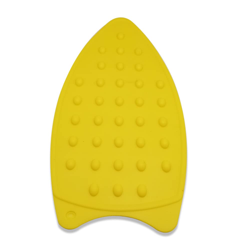 YICBOR 2-Pack Silicone Iron Rest Pads for Ironing Boards - Heat Resistant Non-Slip Iron Holder Mat (Yellow) - Perfect for Quilting, Sewing & Fabric Ironing Projects
