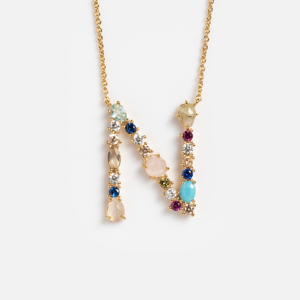 Personalized Colorful Monogram Pendant Necklace - Custom Initial Letter Jewelry for Women - Perfect Gift for Birthday, Anniversary & Everyday Wear