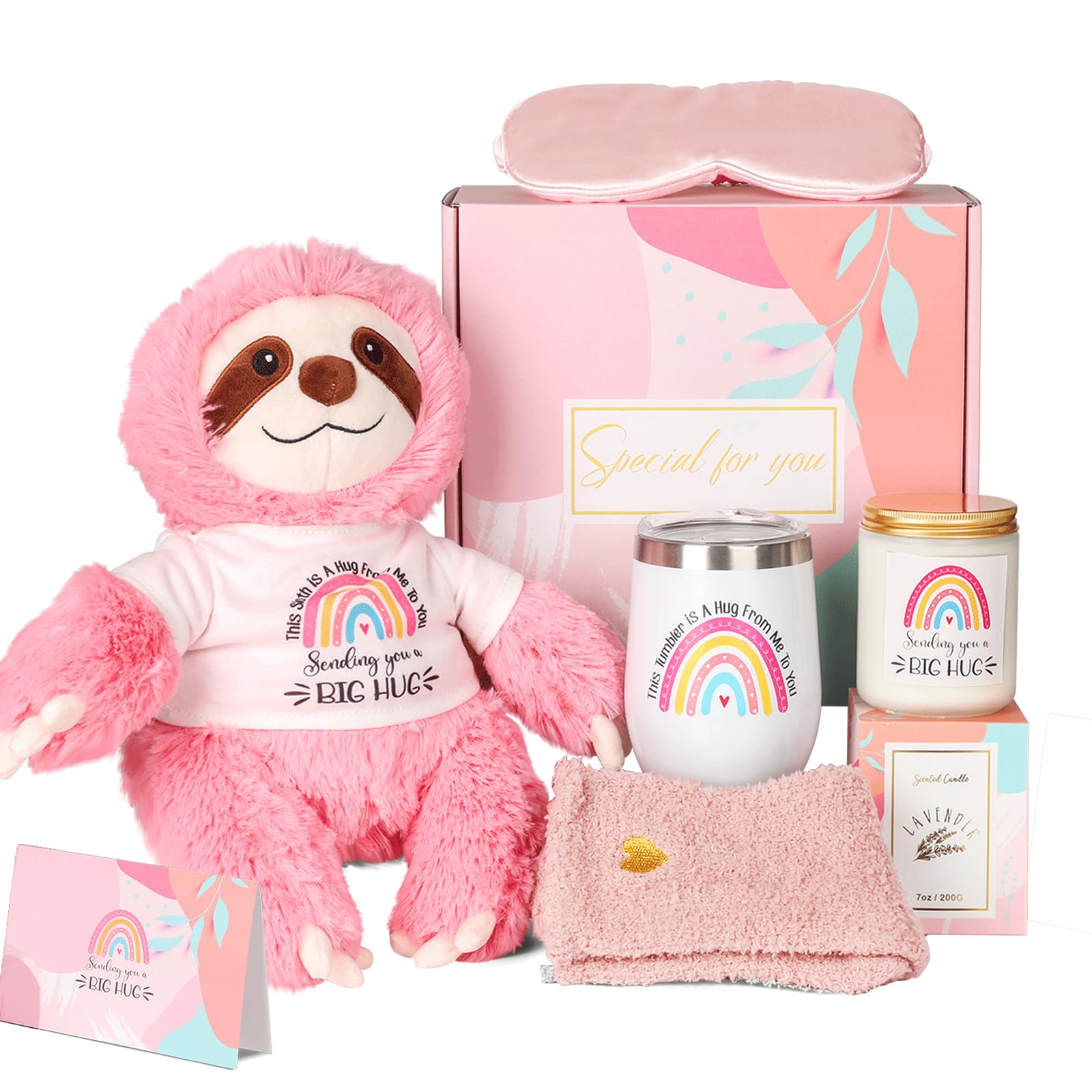 Get Well Soon Gift Baskets for Women & Teenage Girls - Sympathy, Birthday & Feel Better Presents with Cute Sloth Theme | Perfect for Hospital Recovery, Cheering Up Friends & Special Occasions