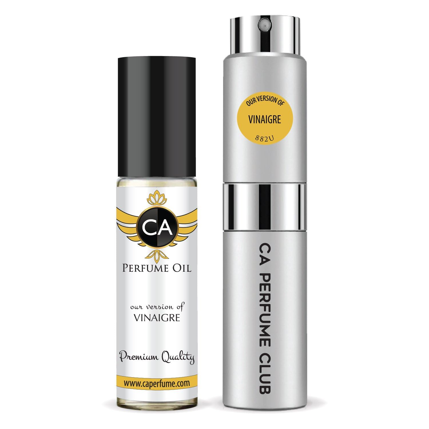 CA Perfume Duo Set - Impression of Vinaigre Eau de Parfum Spray & Essential Oil Roll-On (0.27oz + 0.33oz) for Women & Men | Long-Lasting Fragrance Gift Set for Date Night, Office & Special Occasions