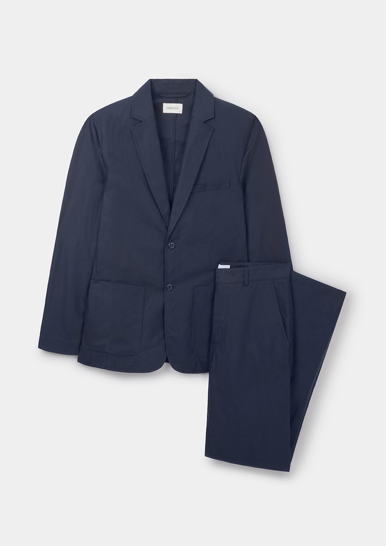 Premium Navy Blue Cotton Linen Blend Suit for Men - Comfortable Business Attire & Summer Wedding Outfit