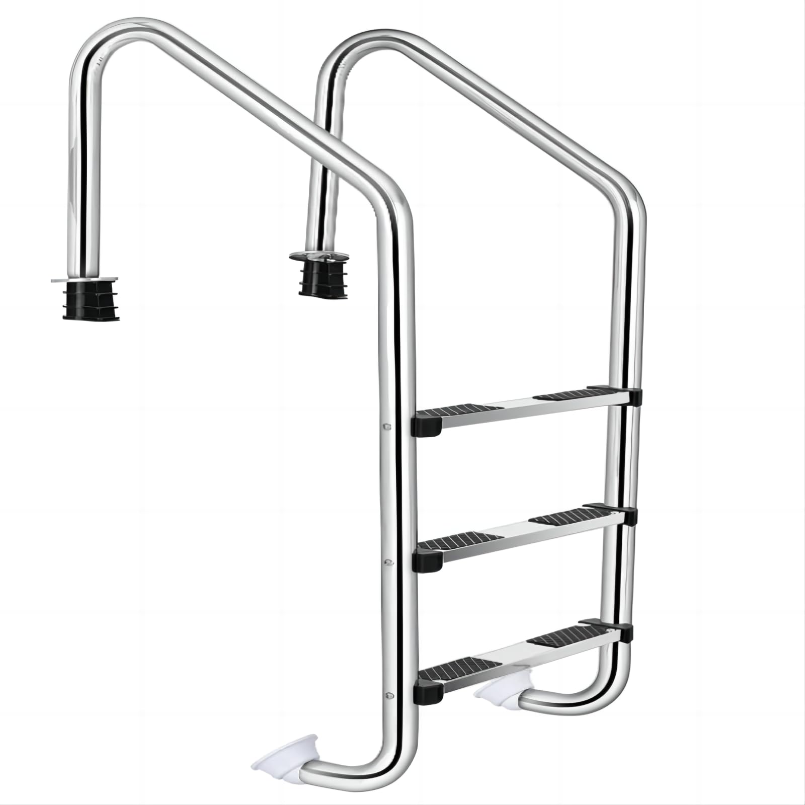304 Stainless Steel Heavy Duty Pool Ladder with Handrails - 3 Step Above Ground Swimming Pool Entry System for Safe & Easy Access | Perfect for Inground/Above Ground Pools, Backyard Decks & Residential Swim Areas