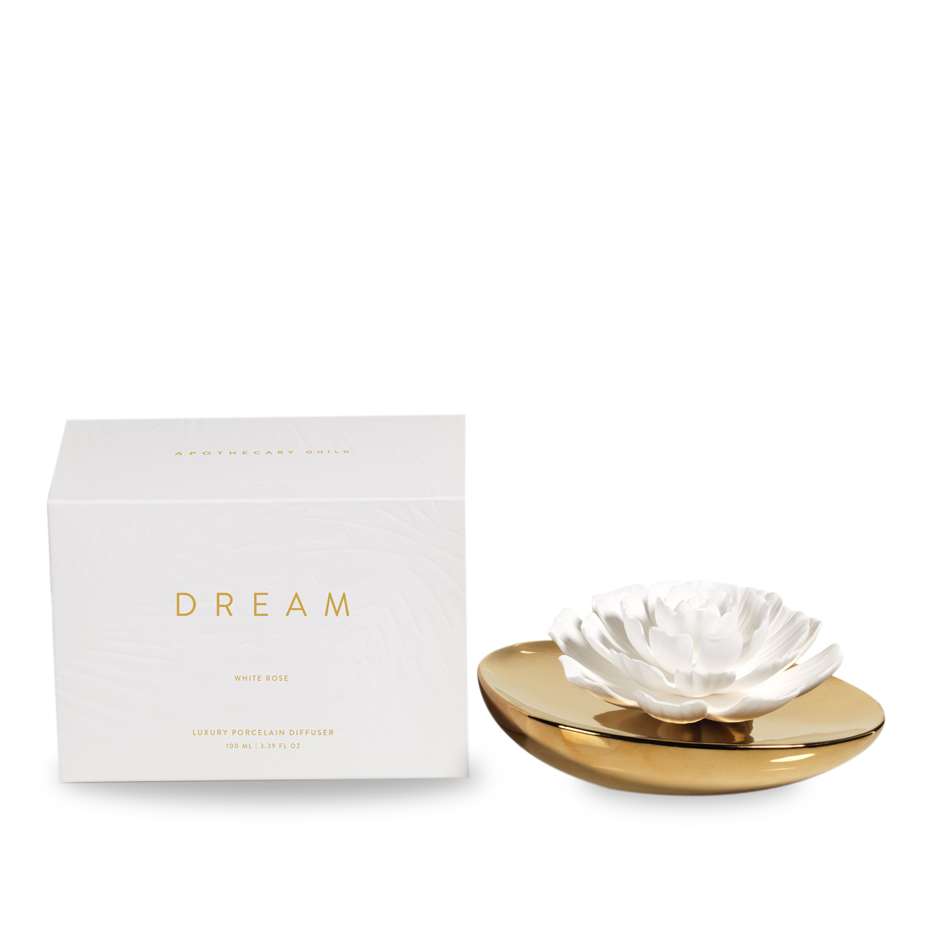 Dream Porcelain Flower Diffuser - Elegant Home Fragrance Oil Diffuser with Natural Reed Sticks, Perfect for Living Room, Bedroom, Office & Spa Relaxation