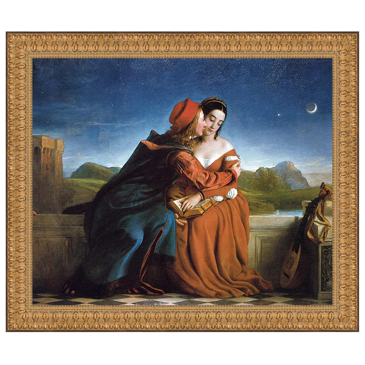 Design Toscano Francesca da Rimini 1837 Canvas Replica Painting - Small Wall Art for Living Room, Bedroom & Office Decor
