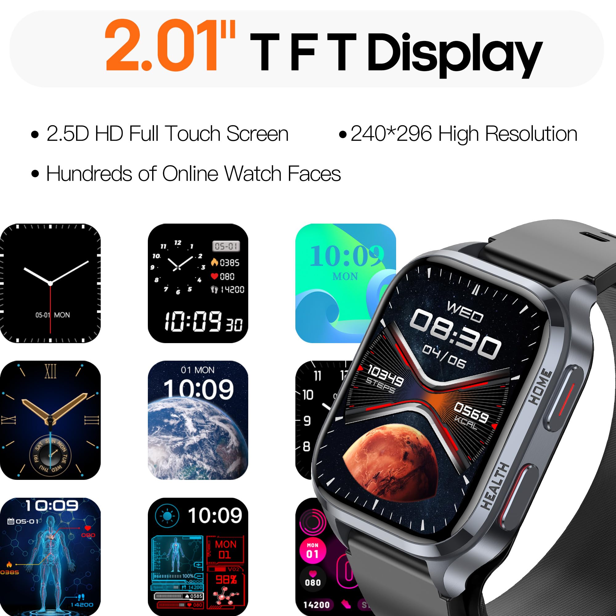 Smart Watch with Blood Pressure Monitor - 2.01