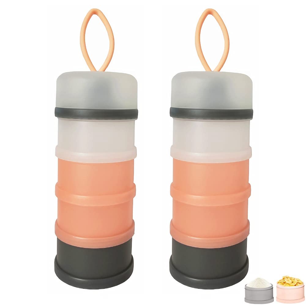 **Baby Formula Dispenser - 4-Layer Portable & Stackable Powder Container for Travel - BPA-Free Snack Storage for Protein Powder, Nuts, Small Fruits - Ideal for On-the-Go Parents & Outdoor Adventures**