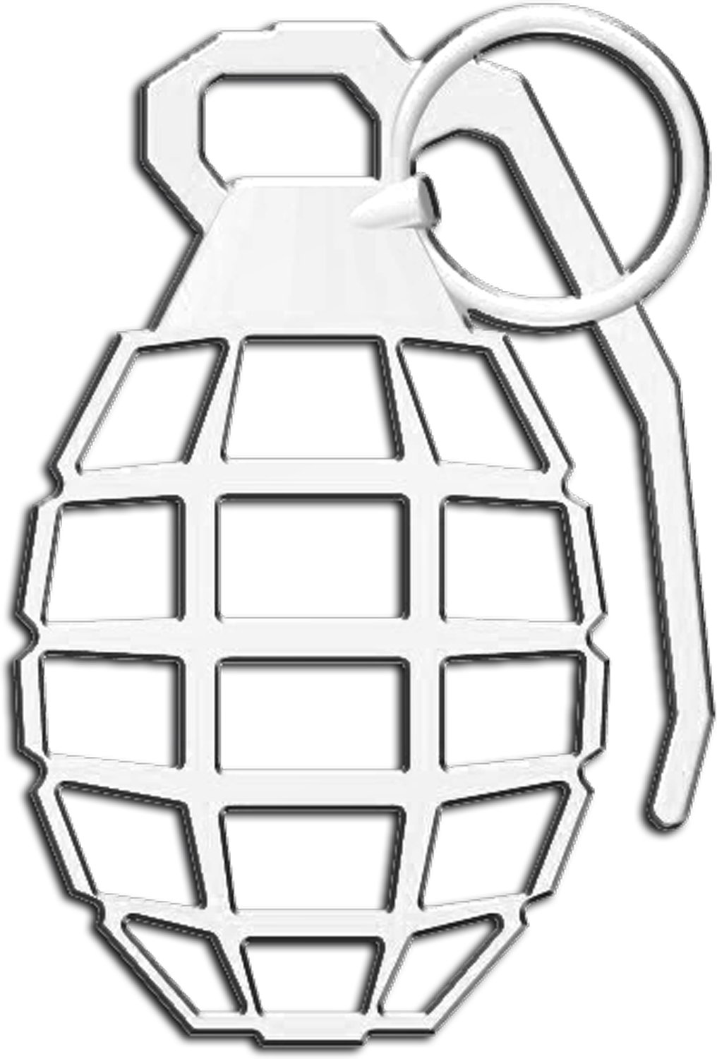 LA Auto Gear Army Military Combat War Grenade Tropi-Cal Series 3D Chrome Emblem Decal for Car, Truck, SUV Trunk - Off-Road & Adventure Style