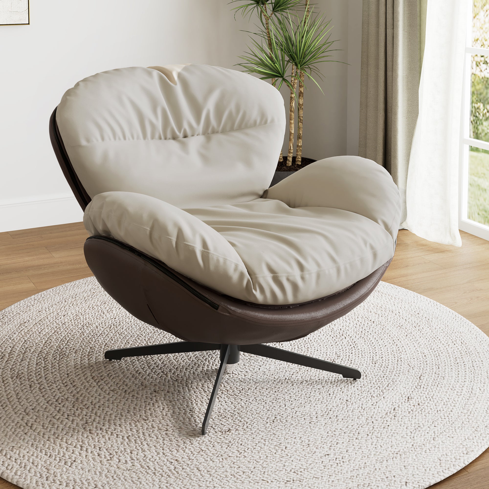 Alexa Swivel Lounge Chair - Soft & Comfy Gray Accent Chair for Living Room, Bedroom, Office - Perfect for Relaxing, Reading & Watching TV
