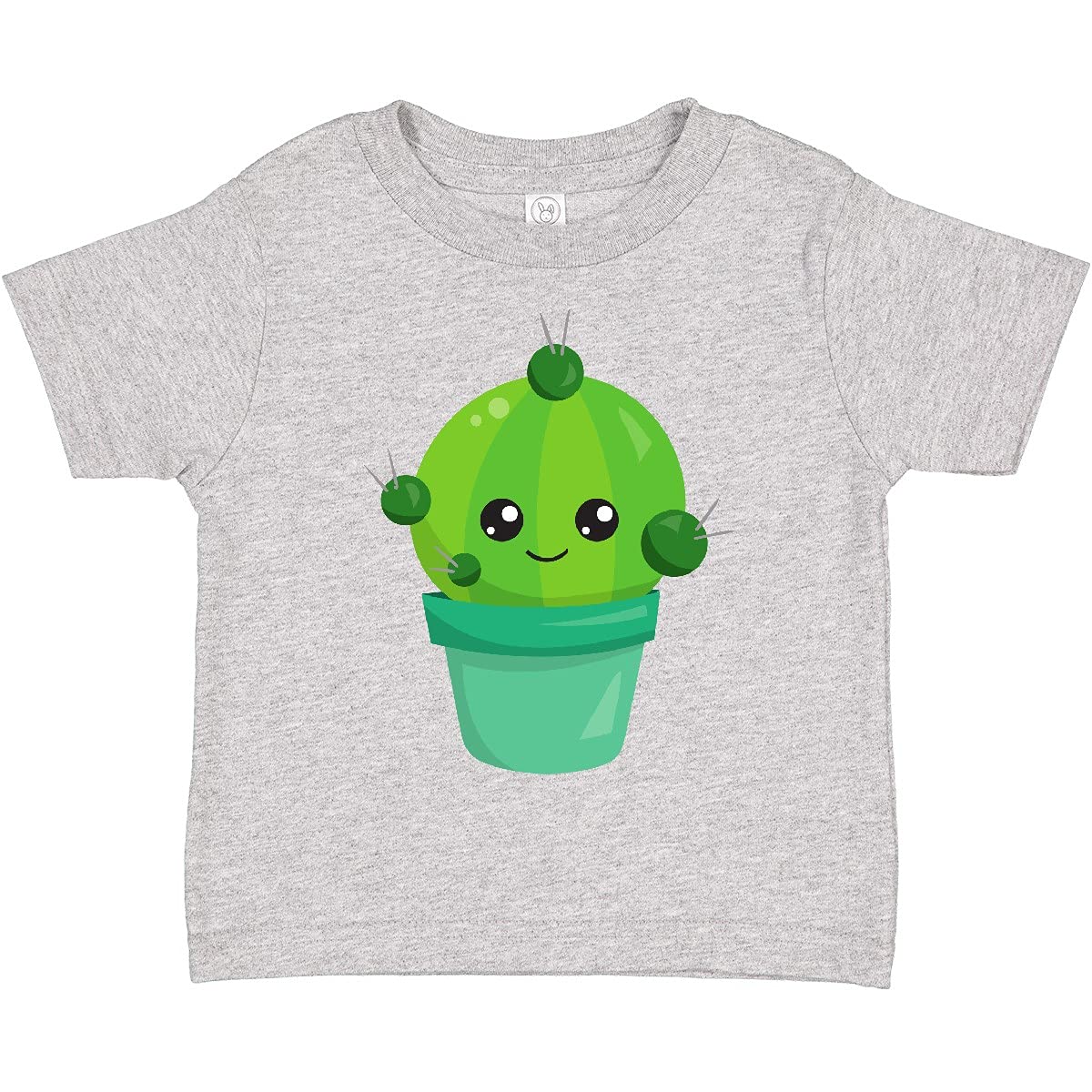 Inktastic Cute Kawaii Green Cactus Pot Toddler T-Shirt - Soft Cotton Tee for Baby Boys & Girls, Fun Casual Outfit for Playdates & Family Photos
