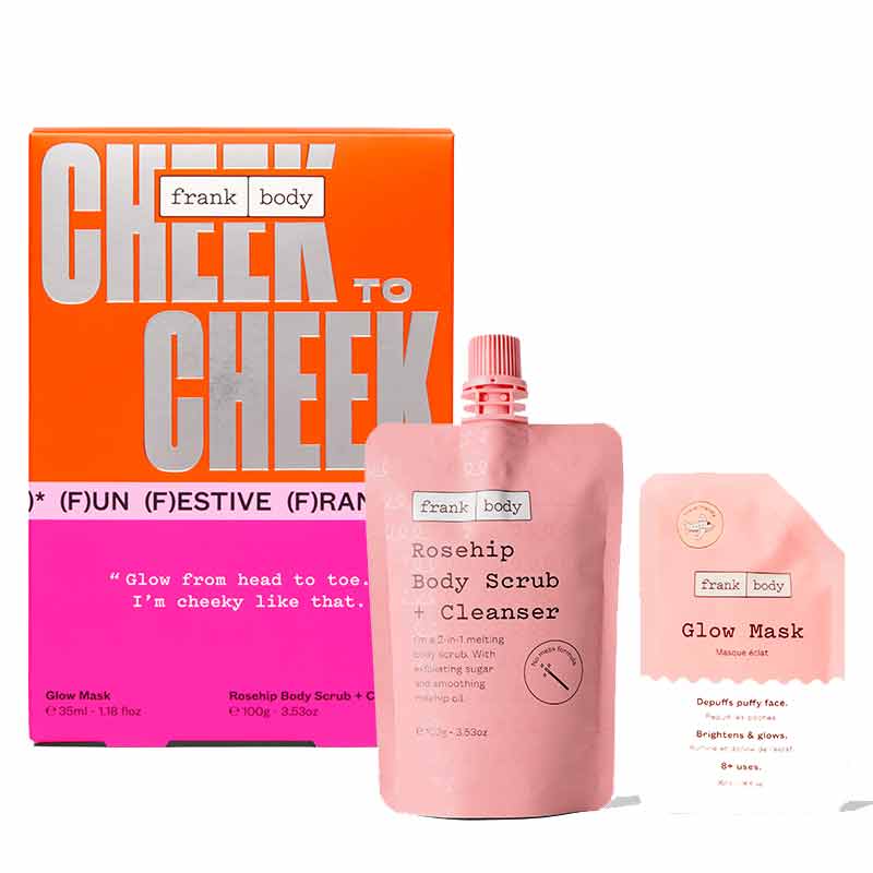 Frank Body Cheek To Cheek Gift Set - Natural Skincare Duo for Glowing Skin | Perfect for Gifts & Self-Care Routine