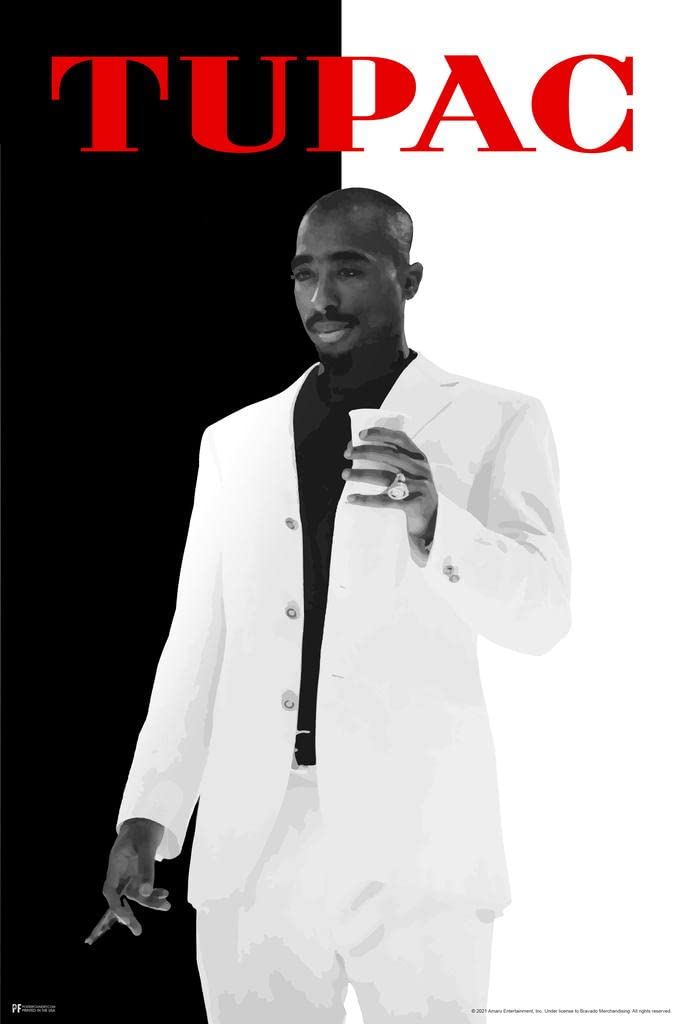Tupac Poster 2Pac Wall Art - Vintage 90s Hip Hop Rapper Photo Print, Gangster Movie Memorabilia, Music Merchandise for Room Decor (24x36 Inches) - Perfect for Bedroom, Living Room, Office & Man Cave Aesthetic
