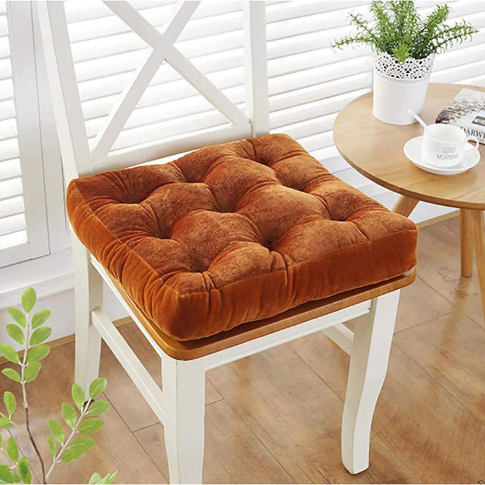 TYHZ 2-Pack Plush Chair Cushions - Thick Solid Color Seat Pad for Office, Dining, Tatami & Student Chairs - 17x17 Inch Universal Booster Cushion (Color A) - Perfect for Home, School & Work Comfort