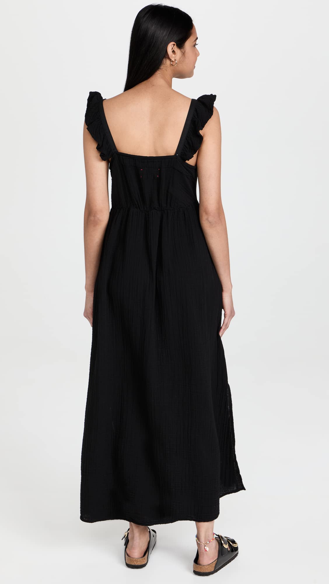 XIRENA Women's Leyla Dress - Flowy Summer Midi Dress with Floral Print, V-Neck & Ruffle Sleeves | Perfect for Beach Vacations, Date Nights & Casual Outings